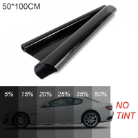 KLNU สีดำหน้าต่างรถ Tinted 1ม้วน50ซม. X 100ซม. UV-Proof Scratch สำหรับรถบ้านโปร่งแสง PVC หนารถผ้าม่านกระจก Sun Shade UV ป้องกันด้านข้างฟิล์ม