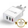 Cwxuan 18w 3 usb ports qc 3.0 power eu plug quick adapter charge white - ảnh sản phẩm 1