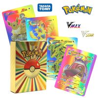 55Pcs Pokemon Colorful Card English Spanish French German Korean Vmax Vstar Gold Foil Cards Game Battle Pikachu Charizard Mewtwo