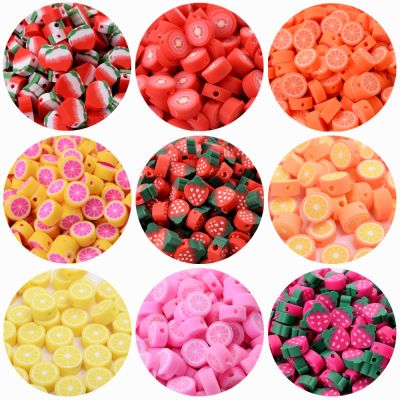 ❉ 30/50/100pcs Mixed Fruit Polymer Clay Beads Strawberry Loose Spacer Beads For Jewelry Making Diy Necklace Bracelet Accessories