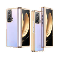 Honor Magic V Case ,With Screen Protector Luxury Transparent Plating PC Cover Anti-Scratch Shookproof Protection Case for Honor Magic V