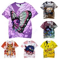 Demon Killer and Pok é mon Cartoon Boys T-shirt Girls Casual Print Short Sleeve T-shirt