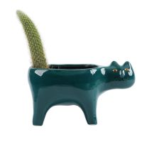 Cartoon Cat Ceramic Plant Planting Flower Pot with Drainage Desktop Decoration Succulent Pots Cactus Planter Permeable Type Home