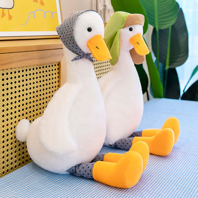 ใหม่ Pastoral Big White Goose Plush ของเล่นการ์ตูนน่ารักเป็ดสีขาวตุ๊กตาหมอนของขวัญตลกตุ๊กตาเป็ดสีขาวตุ๊กตา Toys