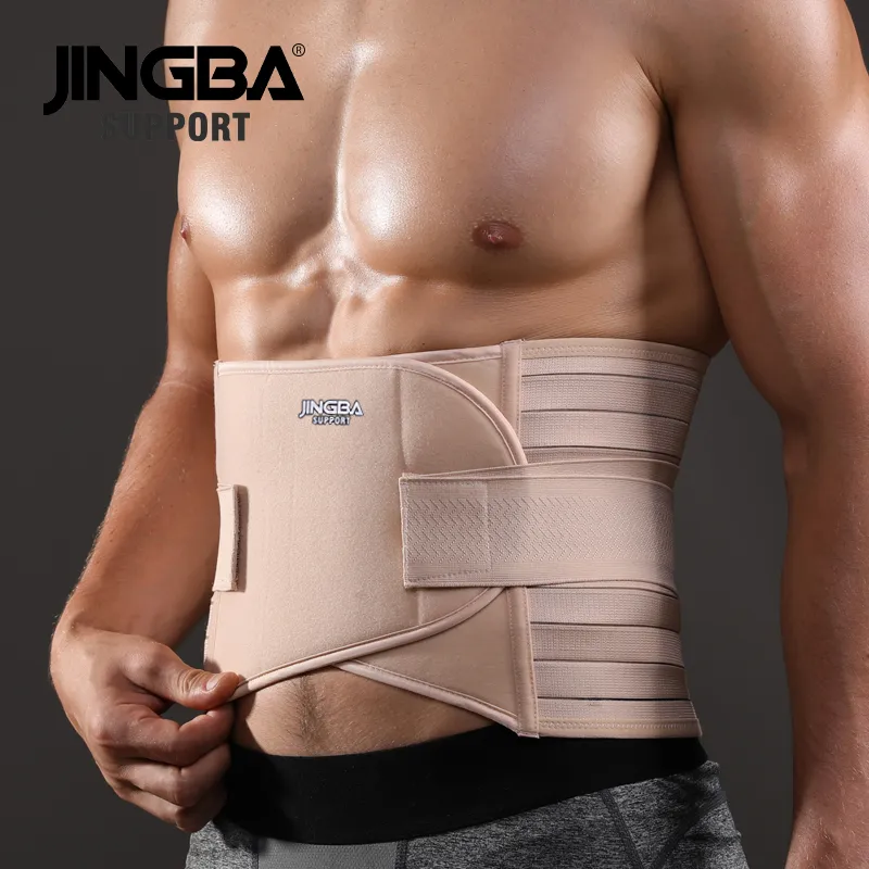 JINGBA SUPPORT Orthopedic Corset Back Support Belt Men Back ce Belt Fajas  Lumbares Ortopedicas Protection Spine Support Belt