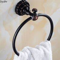 ▨✻ European style black retro carved towel ring bathroom wall simple towel rack bathroom accessories DyuIhr