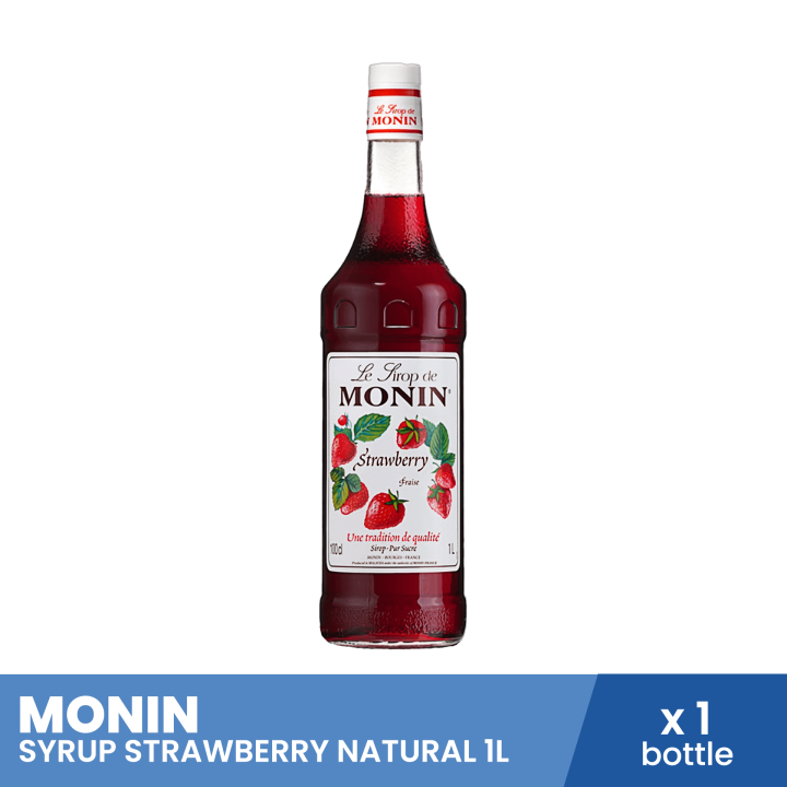 MONIN Syrup Strawberry Natural 1L, flavored syrup, torani, liquid syrup