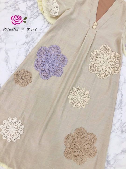 p010-253-pimnadacloset-short-puff-sleeve-v-neck-embellished-floral-lace-rayon-loose-maxi-dress