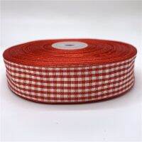 5yards/lot 10/15/20/25mm Red Plaid Ribbon Grid Printed Ribbon For Home Wedding Christmas Decoration DIY Gift Wrapping Gift Wrapping  Bags