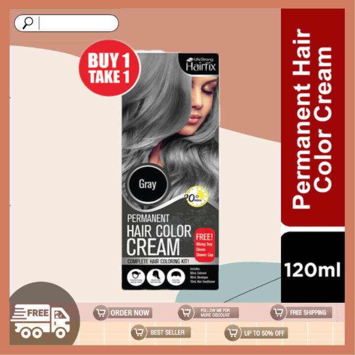 HAIRFIX Gray Permanent Hair Color Cream Kit 120ml Lazada PH