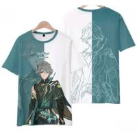 2023 Newt-shirts genshin impact อะนิเมะ alhaitham unisex เสื้อลำลองแขนสั้น TEE