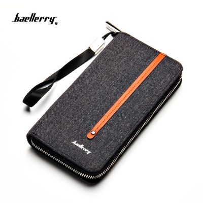 New Designers Canvas Man Wallet Brand Baellerry Mens Wallet Long Clutch Card Purse For Male Fashion Phone Bag With Coin Pocket