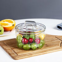 Glass bowl transparent belt cover fruit dessert candy snack storage tank childrens salad bowl dessert bowl fruit bowl bowl