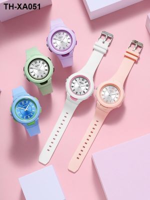 Childrens watches for middle school students 2022 new fresh simple all-match girls primary candy
