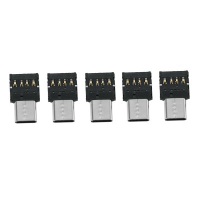 5pcs Ultra Mini Type-C USB-C to USB 2.0 OTG Adapter for Cell Phone Tablet &amp; USB Cable &amp; Flash Disk