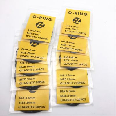 【2023】200pcs 0.6mm 16mm-34mm Watch O-Ring Waterproof Rubber Seal Watch Back Cover Seal Gaskets Replacement Tool