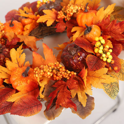Fall Wreath for Front-Door-Decor Gift Box Included - Handcrafted Rattan Base