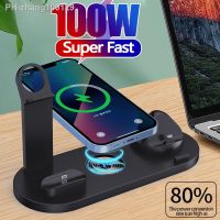 100W 8 in 1 Qi Wireless Charging Induction Charger Stand For iPhone 14 13 12 11 Pro Max XS XR Airpods 3 Pro Apple Watch 7 6 SE 5