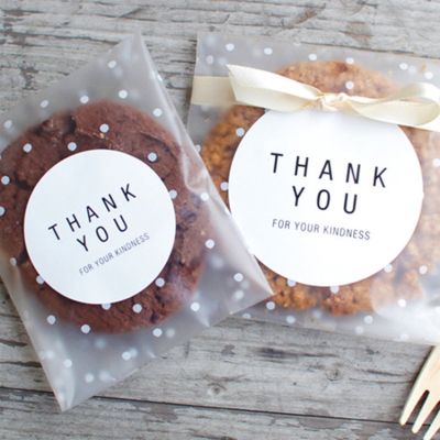 Frosted Dot Self-adhesive Bag Baking Packaging Bag with Thank You Stickers Food Grade Candy and Biscuit Packaging Bag 50Pcs/Pack