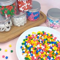 【CW】♠✶  20g Edible UnicornChristmas Five-pointed starSnowflake Sprinkles Decoration Beads Fondant