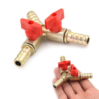 ☋ New Clamp Fitting Hose Barb Fuel Water Oil Gas For Garden Irrigation Automotive 3/8 10mm Brass Y 3-Way Shut Off Ball Valve