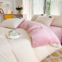 [Migu home furnishing] ปลอกผ้านวมอบอุ่นฤดูหนาวสำหรับเตียงราชาควีนเตียงนอนหนาห้องนอนผ้าคลุมเตียงผ้าคลุมผ้านวมคู่สีเทาทั้งหมดปลอกผ้านวม1ชิ้น