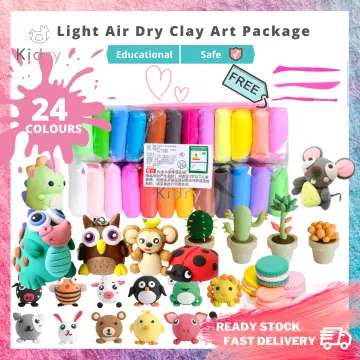 Non toxic Super Soft Light Air Dry Clay Polymer Plasticine Modelling Clay  (Colour Set of 12 / 24 / 36)