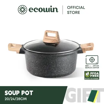 Ecowin Pots and Pans 10 Pcs Cookware Set - Nonstick, Granite