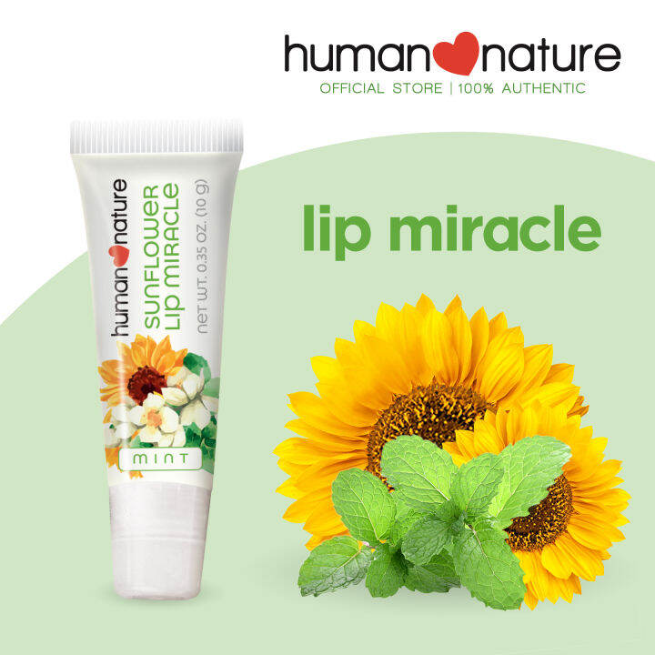 Human Nature Sunflower Lip Miracle 10g 100 Natural with VItamin E from
