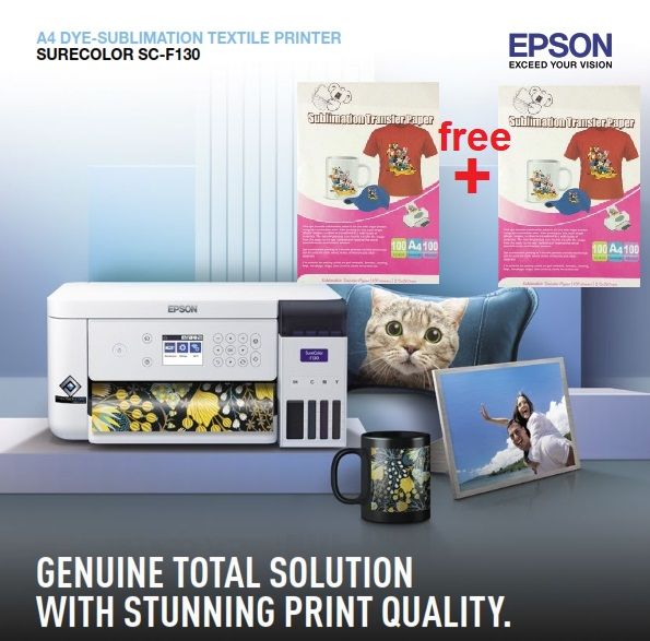 Epson Surecolor Sc F130 A4 Dye Sublimation Textile Printer Epson F130 A4 Size Dye Sublimation 5775