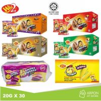 win2 potato crips ขนมมันฝรั่งแผ่น ปังแลบลิ้นกล่องใหญ่ 30 ห่อ