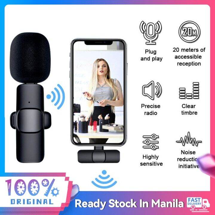 [Manila stock] Wireless Lapel Microphone Portable Lavalier Mic for