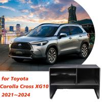 กล่องที่ใส่อุปกรณ์บนรถยนต์สำหรับ Toyota Corolla Cross XG10 2021 ~ 2024 2022 2023คอนโซลกลางกล่องเก็บสินค้าอุปกรณ์บรรจุภัณฑ์ของกระจุกกระจิก