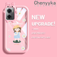 เคส Chenyyyka สำหรับ Xiaomi Redmi 10 5G Redmi Note 11E 5G Redmi 11 Prime 5G เคสการ์ตูนเด็กผู้หญิงกันกระแทกหลากสีในฤดูร้อนที่น่ารักเคสโทรศัพท์โปร่งใสเลนส์กล้องถ่ายรูปมอนสเตอร์ตัวเล็กที่สร้างสรรค์เคสซิลิโคนนิ่มน่ารัก