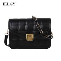 IELGY Women S Black Rhombus Chain Messenger กระเป๋าสี่เหลี่ยมเล็ก