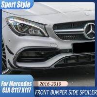 สำหรับ Mercedes C117 X117 4ชิ้นกันชนหน้ารถด้านข้างสปอยเลอร์ชุดมีดอากาศ CLA200 CLA220 CLA250 CLA45 AMG 2015-2019