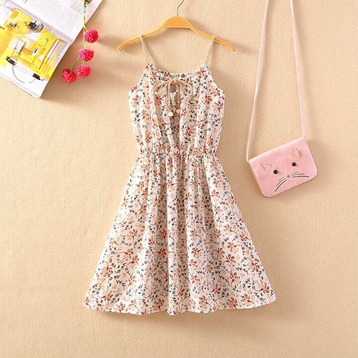 korea-summer-new-print-sleeveless-dress-short-sweet-a-line-strap-loral-dresses