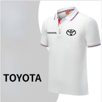 High quality stock TOYOTA car shop custom short-sleeved Highlander CAMRY Yaris RAV4 Crown COROLLA LAND CRUISER PRADO REIZ VIOS FJ CRUISER Venza Alphard FT-86 Tundra outdoor driving business POLO shirt mixed cotton T-shirt