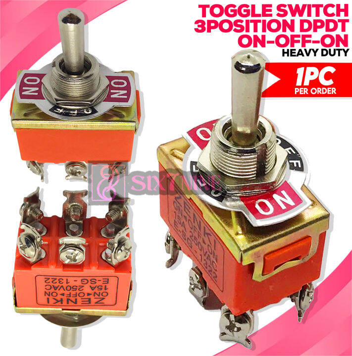 15A/250VAC on/off/on 3 Position DPDT Toggle Switch | Lazada PH