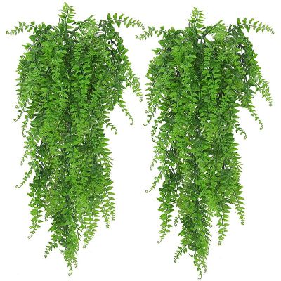 2 Pack Artificial Hanging Plants Fake Ivy Leaves Wall Decoration for Indoor Outdoor, Greenery Home Decor Faux Vine