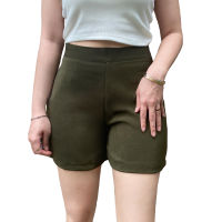 กางเกงขาสั้นผู้หญิง มีขอบซิปข้าง (ผ้าฮานาโกะ) (S-5XL)
