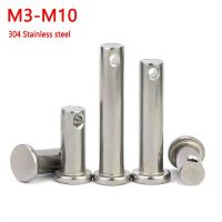 M3 M4 M5 Clevis Pins 304 Stainless Steel Flat Head Pins with Hole Positioning Cylindrical Clevis Bolt