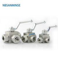 Hydraulic High Pressure Ball Valve 3 Way Male Thread KHB3K - G 1/4 3/8 1/2 31.5Mpa Carbon Steel Industry NBSANMINSE