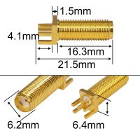 ☾ 10pcs SMA Female RF Adapter PCB Jack Edge Mount PC Board Receptacle Plug Long-type