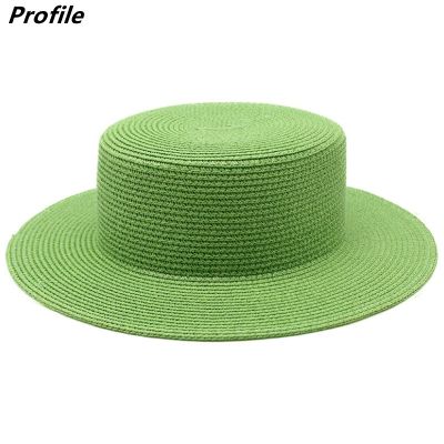 flat straw hat female summer flat hat sun hat seaside vacation beach hat net red straw hat bow ribbon sun hat панама