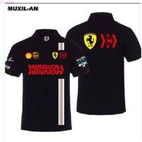 2023 2023 new design- New F1 Ferrari01 Team Cycling Shirt Mens Quick Dry Short Sleeve POLO Shirt New polo shirt