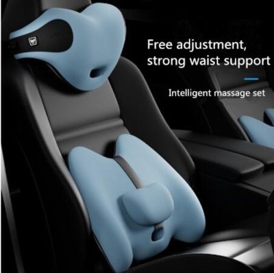 ✒❉❂ Memory Foam Car Neck Pillow Four Seasons Lumbar Back Support Breathable Car Headrest Cushion Relieve Stress Car Seat Pillow