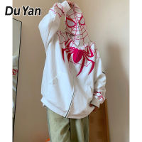 Du YAN เสื้อกันหนาวสไปเดอร์แมนผู้หญิงเสื้อแจ็คเก็ตหลากสี