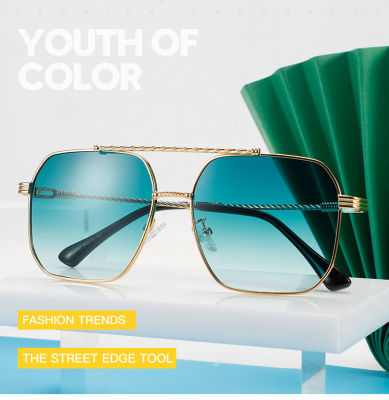 20220 New Fashion Luxury Mens Sunglasses Womens Oversized Cool Mirror Retro Gradient UV400 Womens Sunglasses43257