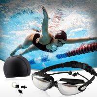 New Arrival Swimming Goggles Set + Swimming Cap Men Women Water Sports Eyewear Supplies Goggles